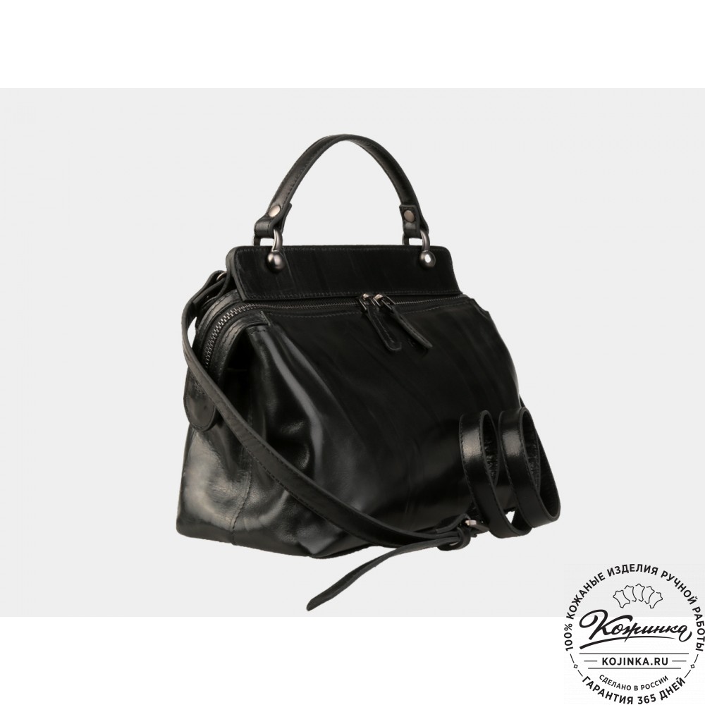 Женская кожаная сумка "Орнелла" (чёрная)